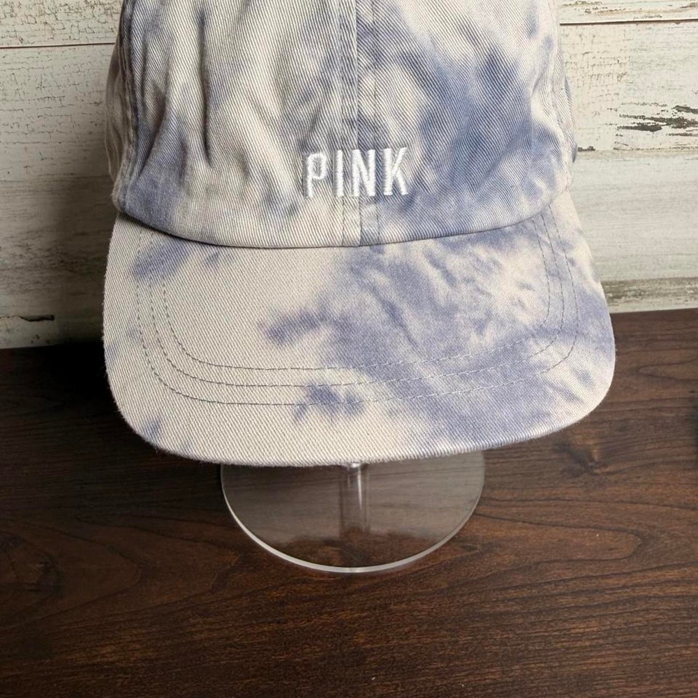 Victoria's Secret PINK blue white tie dye dad hat classic embroidered logo